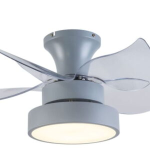 Flush Mount Five Blade Remote Control Integrated Light Ceiling Fan - Clear