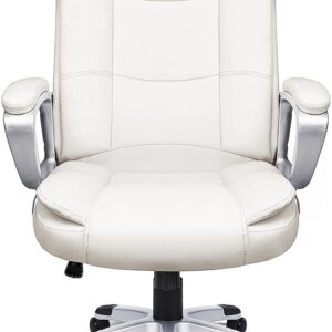 Leather Executive Chair With Lumbar Support - White