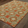 7' X 10' Floral Stain Resistant Indoor & Outdoor Area Rug - Brown / Ivory - Image 3