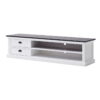 Classic Entertainment Unit With Two Drawers - White / Black - Image 3