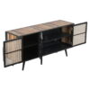 Rustic And Rattan Media Cabinet With Three Doors - Black Natural - Image 4