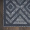 7' X 10' Geometric Flatweave Area Rug - Navy Blue - Image 4