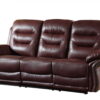 Faux Leather Sofa With Black Legs - Burgundy - Image 2