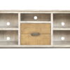 Solid Wood Open Shelving Distressed TV Stand - Light Gray - Image 2