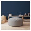 Polyester Round Pouf Ottoman - Gray - Image 4