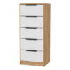 Five Drawer Standard Chest - White / Natural - Image 2