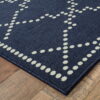 7' X 10' Geometric Stain Resistant Indoor & Outdoor Area Rug - Ivory / Blue - Image 4