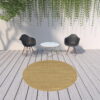 8' X 8' Round Stain Resistant Area Rug Indoor / Outdoor - Beige - Image 3