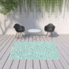 7' X 10' Floral Stain Resistant Indoor & Outdoor Area Rug - Blue / Ivory - Image 4