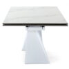 Rectangular Ceramic And Metal Self - Storing Leaf Dining Table - White - Image 4