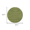 8' X 8' Round Stain Resistant Indoor / Outdoor Area Rug - Green - Image 3