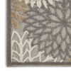 7' X 10' Floral Indoor / Outdoor Area Rug - Gray / Ivory - Image 4