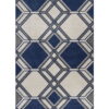 7' X 10' Geometric Indoor / Outdoor Area Rug - Ivory / Blue - Image 3