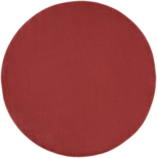 8' X 8' Round Non Skid Indoor / Outdoor Area Rug - Brick Red