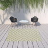 7' X 10' Geometric Stain Resistant Indoor / Outdoor Area Rug - Gray / Ivory - Image 3