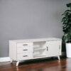 Mahogany Solids Okoume And Veneer Open Shelving TV Stand - White - Image 3