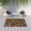 7' X 10' Floral Stain Resistant Outdoor / Indoor Area Rug - Brown - Image 2