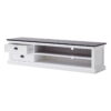 Classic Entertainment Unit With Two Drawers - White / Black - Image 2