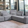 Polyester Modular L Shaped Four Piece Corner Sectional - Light Gray - Image 3