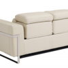 Italian Leather, Power Reclining Loveseat - Beige / Silver - Image 4