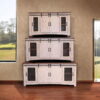 Cabinet Enclosed Storage Distressed TV Stand - White - Image 2