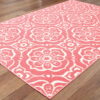 7' X 10' Floral Stain Resistant Indoor / Outdoor Area Rug - Pink - Image 3