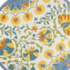 8' X 8' Round Toile Non Skid Indoor / Outdoor Area Rug - Blue Yellow / White - Image 4