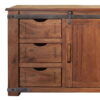 Solid Wood Enclosed Storage Distressed TV Stand - Brown - Image 3