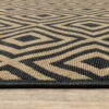 7' X 10' Geometric Stain Resistant Indoor / Outdoor Area Rug - Black / Tan - Image 3