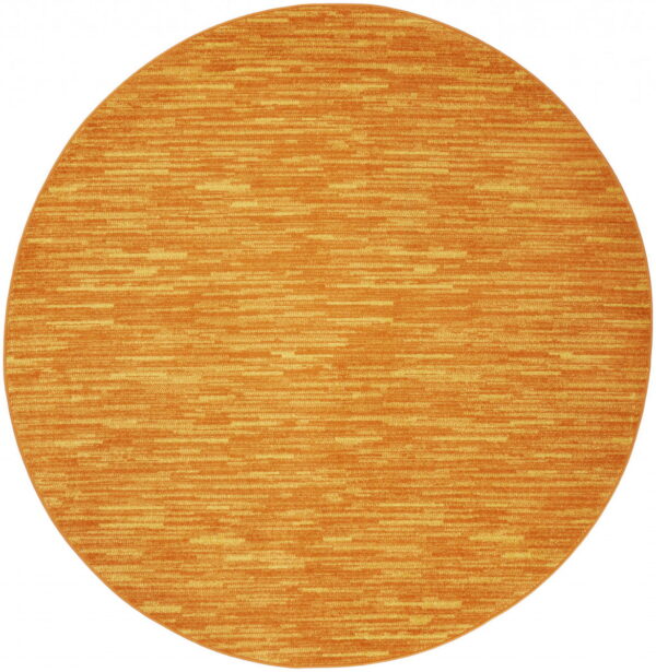 8' X 8' Round Non Skid Indoor / Outdoor Area Rug - Sunburst