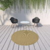 8' X 8' Round Stain Resistant Outdoor & Indoor Area Rug - Tan - Image 4