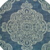 8' X 8' Round Oriental Stain Resistant Outdoor / Indoor Area Rug - Blue - Image 2