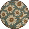 8' X 8' Round Indoor / Outdoor Area Rug - Blue - Image 2