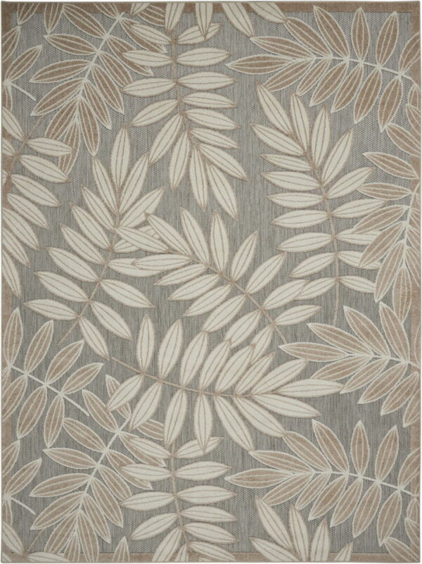 7' X 10' Floral Indoor / Outdoor Area Rug - Natural