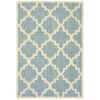 7' X 10' Moroccan Indoor / Outdoor Area Rug - Blue / Ivory - Image 2