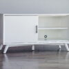 Mahogany Solids & Okoume Veneer Cabinet_Enclosed Storage TV Stand - White - Image 2