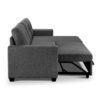 Polyester Blend Convertible Futon Sleeper Sofa With Black Legs - Dark Gray - Image 4