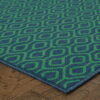 7' X 10' Geometric Stain Resistant Indoor & Outdoor Area Rug - Blue / Green - Image 4