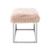 Faux Fur Upholstered Bench - Rose / Silver - Image 2