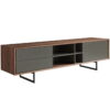 Media TV Stand In Walnut - Dark Gray - Image 2