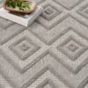 7' X 10' Geometric Flatweave Area Rug - Gray - Image 4