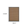 7' X 10' Geometric Stain Resistant Outdoor / Indoor Area Rug - Beige / Black - Image 4