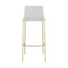 Plastic Low Back Bar Height Bar Chairs (Set of 2) - Clear / Gold - Image 3