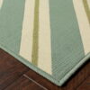 7' X 10' Geometric Stain Resistant Indoor / Outdoor Area Rug - Blue / Green - Image 2