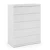 Gloss Stainless Steel 5 Drawer Chest - White - Image 3