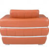 Stripe Top Grade Italian Leather Chair - Terra Cotta - Image 2