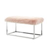 Faux Fur Upholstered Bench - Rose / Silver - Image 4