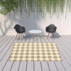 7' X 10' Geometric Stain Resistant Indoor & Outdoor Area Rug - Ivory / Gray - Image 3