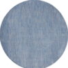 8' X 8' Round Striped Non Skid Indoor / Outdoor Area Rug - Blue / Gray - Image 2