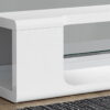 Clear Hollow Core Tempered Glass TV Stand - White - Image 4